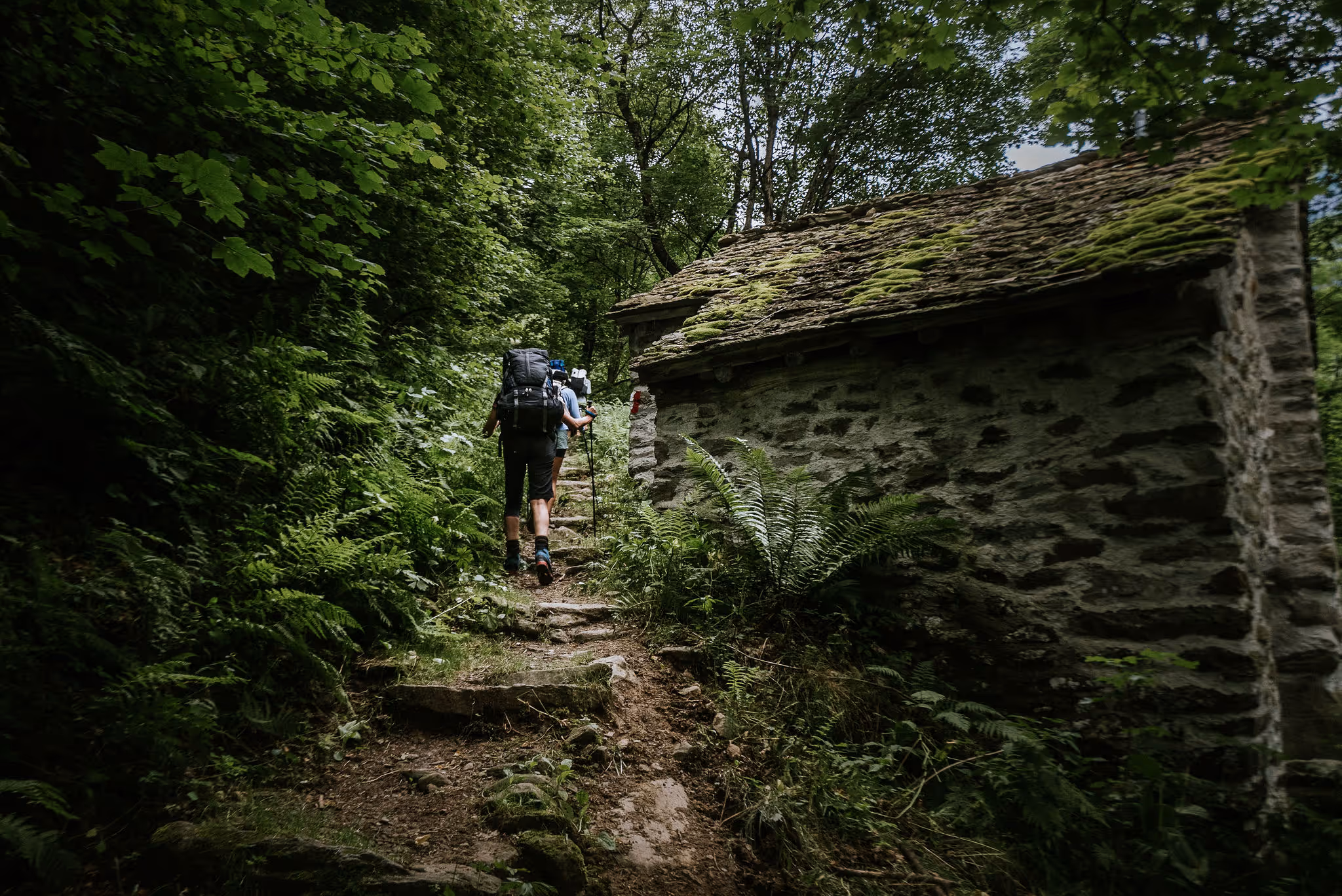 Rustic mountain huts at the basecamp